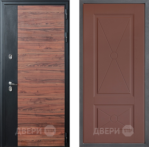 Входная металлическая Дверь Дверной континент ДК-15 Красное Дерево ТЕРМО ФЛ-617 Ясень шоколадный в Электрогорске