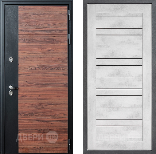 Входная металлическая Дверь Дверной континент ДК-15 Красное Дерево ТЕРМО ФЛ-49 Бетон снежный в Электрогорске