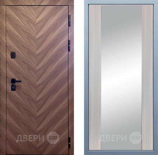 Входная металлическая Дверь Дива МД-98 Д-15 Зеркало Сандал белый в Электрогорске