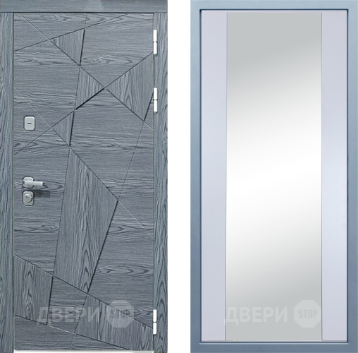 Входная металлическая Дверь Дива МД-97/3 Д-15 Зеркало Белый в Электрогорске