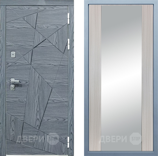 Входная металлическая Дверь Дива МД-97/3 Д-15 Зеркало Сандал белый в Электрогорске
