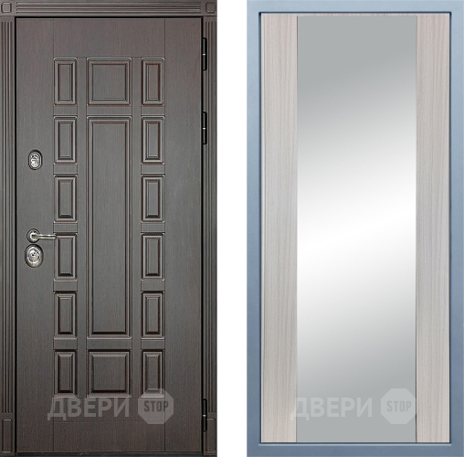 Входная металлическая Дверь Дива МД-38 Д-15 Зеркало Сандал белый в Электрогорске