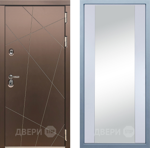 Входная металлическая Дверь Дива МД-50 Д-15 Зеркало Белый в Электрогорске