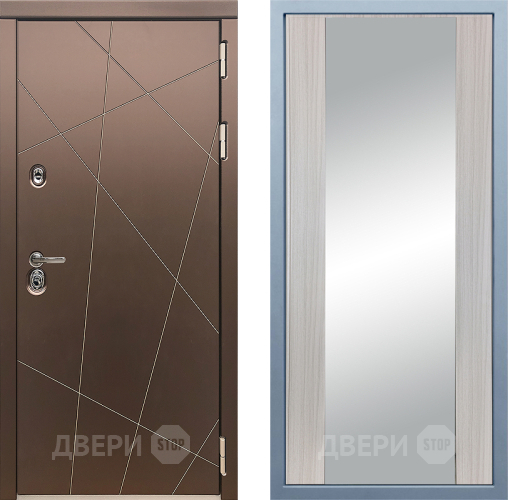 Входная металлическая Дверь Дива МД-50 Д-15 Зеркало Сандал белый в Электрогорске