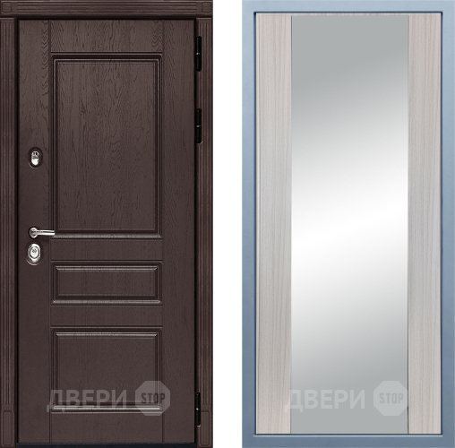 Входная металлическая Дверь Дива МД-90 Д-15 Зеркало Сандал белый в Электрогорске