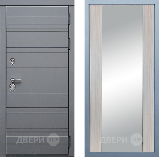 Входная металлическая Дверь Дива МД-39 Д-15 Зеркало Сандал белый в Электрогорске