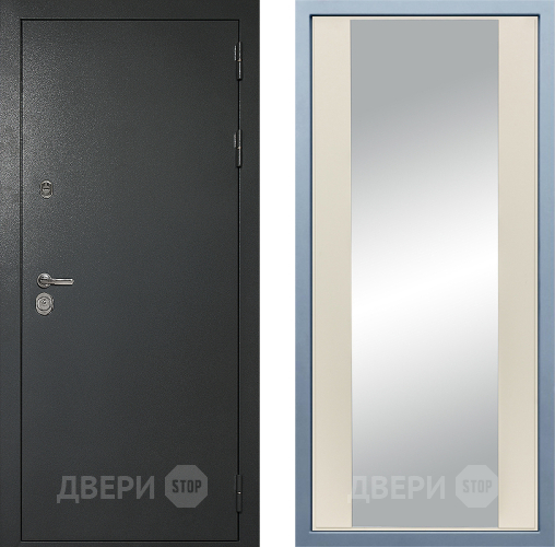 Входная металлическая Дверь Дива МД-40 Титан Д-15 Зеркало Шампань в Электрогорске