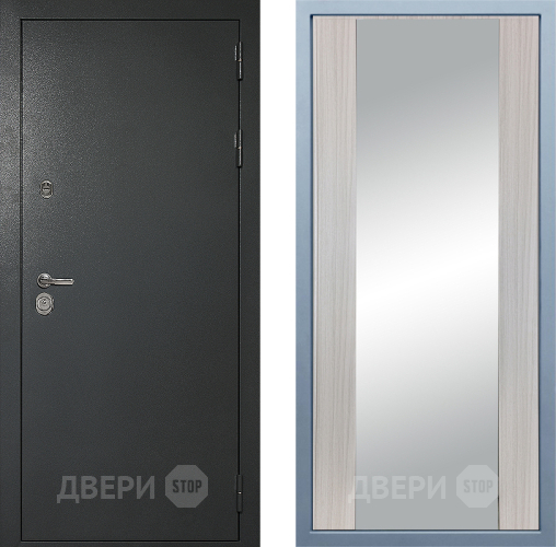 Входная металлическая Дверь Дива МД-40 Титан Д-15 Зеркало Сандал белый в Электрогорске