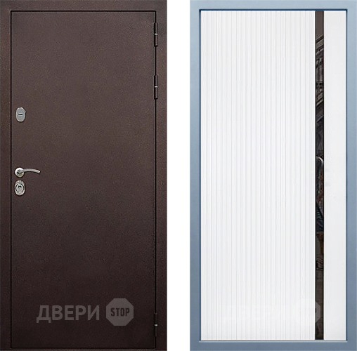 Входная металлическая Дверь Дива МД-40 Медь МХ-46 Белый матовый в Электрогорске