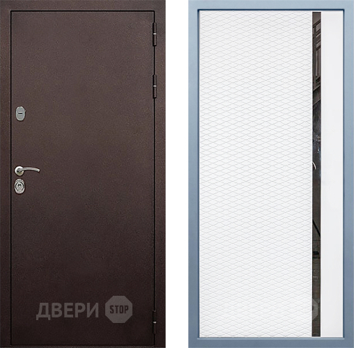 Входная металлическая Дверь Дива МД-40 Медь МХ-47 Белый матовый в Электрогорске