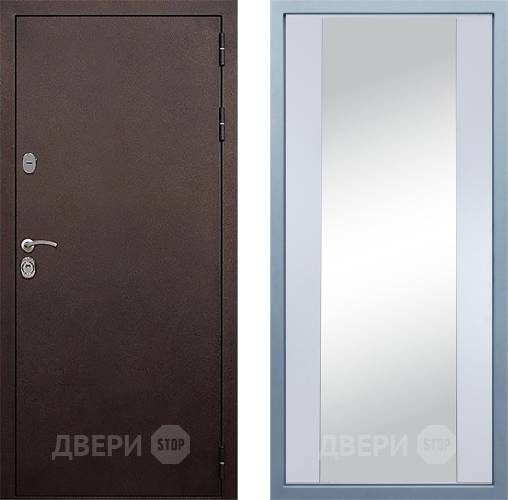 Входная металлическая Дверь Дива МД-40 Медь Д-15 Зеркало Белый в Электрогорске