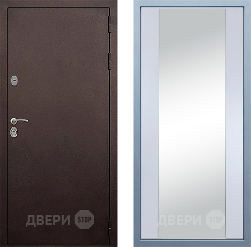 Входная металлическая Дверь Дива МД-40 Медь Д-15 Зеркало Белый в Электрогорске