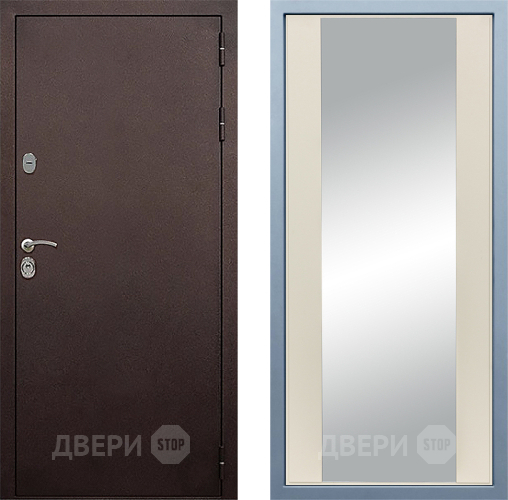 Входная металлическая Дверь Дива МД-40 Медь Д-15 Зеркало Шампань в Электрогорске
