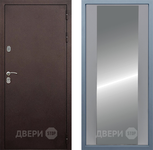 Входная металлическая Дверь Дива МД-40 Медь Д-15 Зеркало Силк Маус в Электрогорске