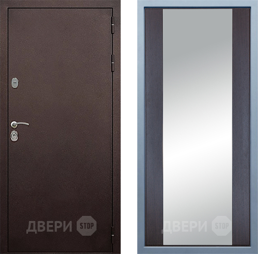 Входная металлическая Дверь Дива МД-40 Медь Д-15 Зеркало Венге в Электрогорске