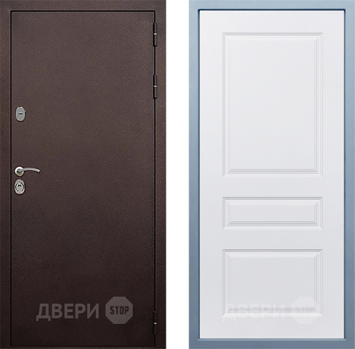 Входная металлическая Дверь Дива МД-40 Медь Д-13 Белый в Электрогорске