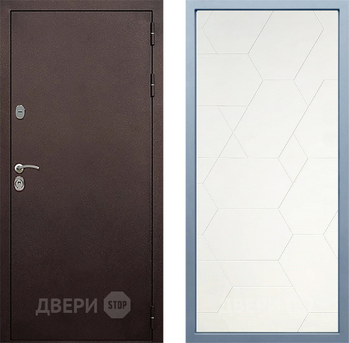Входная металлическая Дверь Дива МД-40 Медь М-16 Белый в Электрогорске