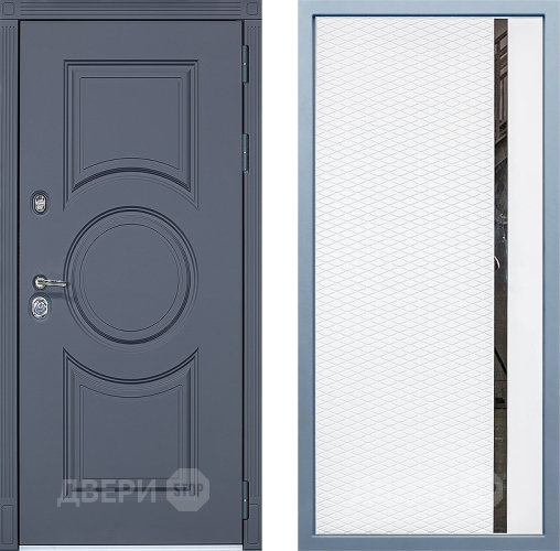 Входная металлическая Дверь Дива МХ-30 STR МХ-47 Белый матовый в Электрогорске