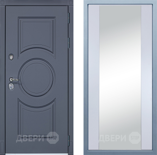 Входная металлическая Дверь Дива МХ-30 STR Д-15 Зеркало Белый в Электрогорске