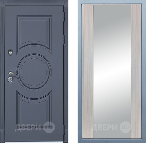 Входная металлическая Дверь Дива МХ-30 STR Д-15 Зеркало Сандал белый в Электрогорске