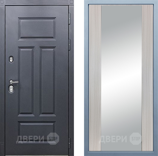 Входная металлическая Дверь Дива МХ-29 STR Д-15 Зеркало Сандал белый в Электрогорске