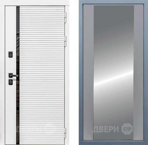 Входная металлическая Дверь Дива МХ-45 Белая STR Д-15 Зеркало Силк Маус в Электрогорске