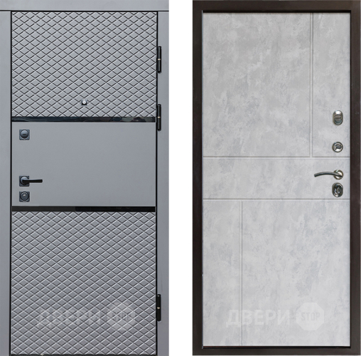 Входная металлическая Дверь Престиж Ромб Горизонт Бетон светлый в Электрогорске