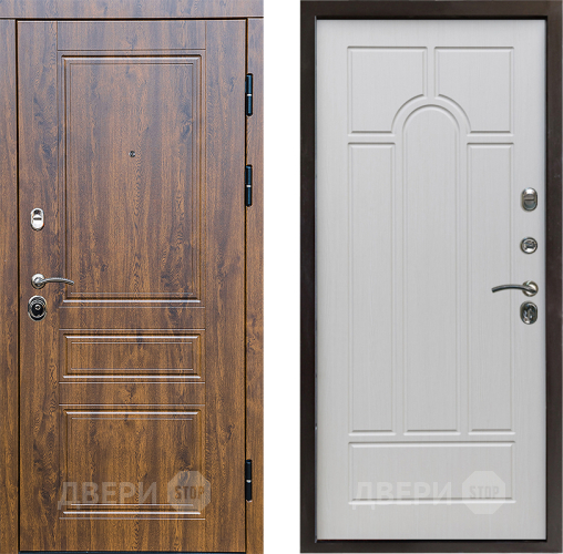 Входная металлическая Дверь Престиж Классика Дуб Арка Лиственница белая в Электрогорске