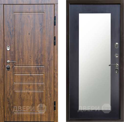 Входная металлическая Дверь Престиж Классика Дуб Зеркло Пастораль Венге в Электрогорске