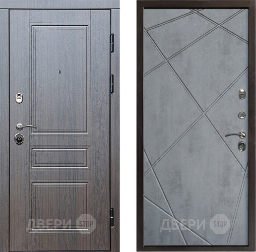 Входная металлическая Дверь Престиж Классика Венге Лучи Бетон темный в Электрогорске