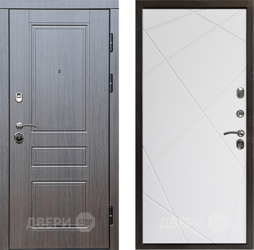 Входная металлическая Дверь Престиж Классика Венге Лучи Бетон белый в Электрогорске