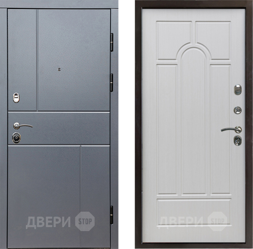 Входная металлическая Дверь Престиж Горизонт Грэй Арка Лиственница белая в Электрогорске