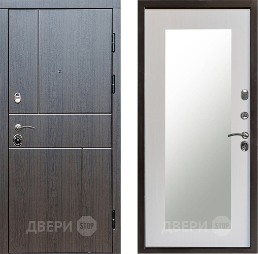 Входная металлическая Дверь Престиж Горизонт Венге Зеркло Пастораль Лиственница белая в Электрогорске