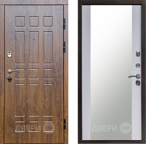 Входная металлическая Дверь Престиж Стандарт Зеркало Белый софт в Электрогорске