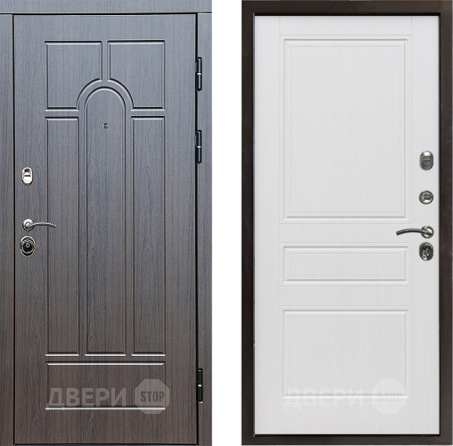 Входная металлическая Дверь Престиж Арка Классика Белое дерево в Электрогорске