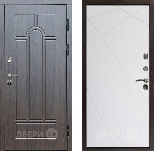 Входная металлическая Дверь Престиж Арка Лучи Бетон белый в Электрогорске