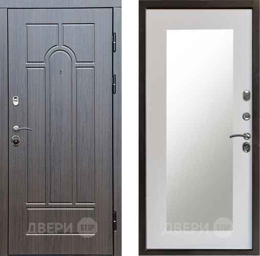 Входная металлическая Дверь Престиж Арка Зеркло Пастораль Лиственница белая в Электрогорске