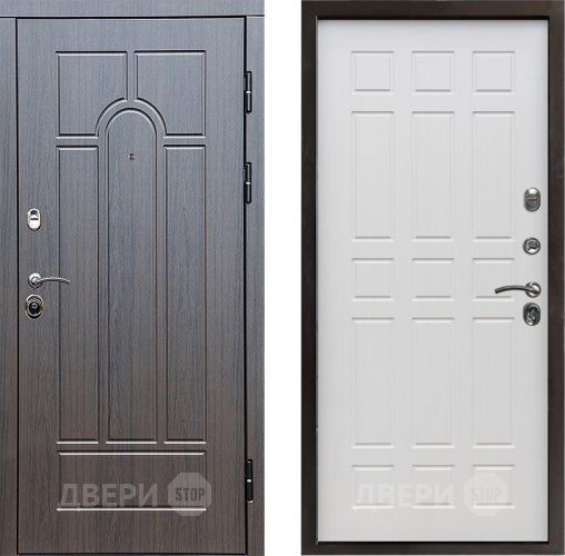 Входная металлическая Дверь Престиж Арка Спарта Лиственница белая в Электрогорске