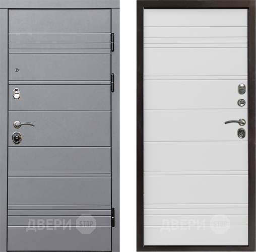Входная металлическая Дверь Престиж Линия Грэй Line Белый в Электрогорске