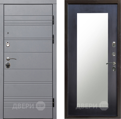 Входная металлическая Дверь Престиж Линия Грэй Зеркло Пастораль Венге в Электрогорске