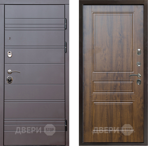 Входная металлическая Дверь Престиж Линия Браун Классика Дуб в Электрогорске