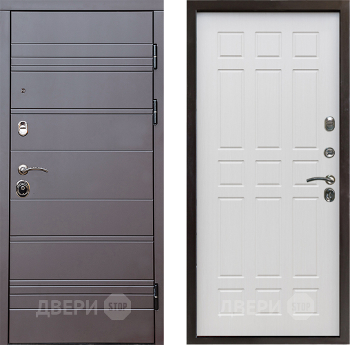 Входная металлическая Дверь Престиж Линия Браун Спарта Лиственница белая в Электрогорске