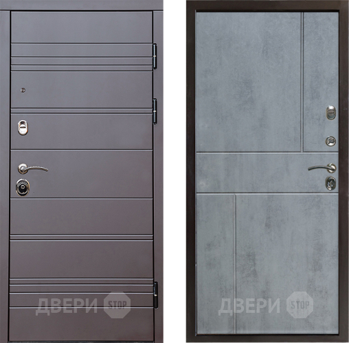 Дверь Престиж Линия Браун Горизонт Бетон темный в Электрогорске