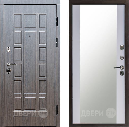 Входная металлическая Дверь Престиж Престиж Зеркало Белый софт в Электрогорске