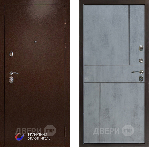 Входная металлическая Дверь Престиж Медь Горизонт Бетон темный в Электрогорске