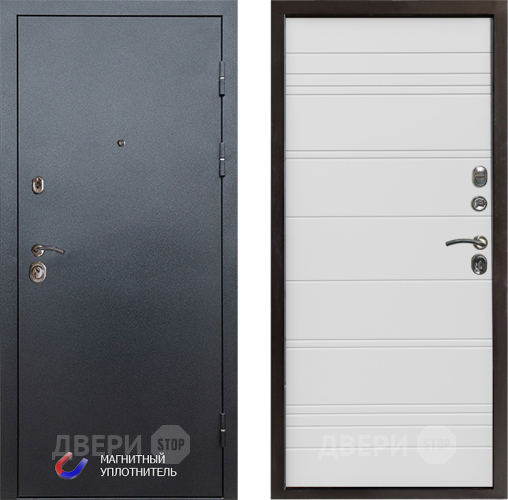 Входная металлическая Дверь Престиж Графит Line Белый в Электрогорске