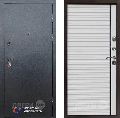 Входная металлическая Дверь Престиж Графит Porte Белый в Электрогорске