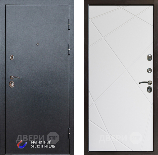 Входная металлическая Дверь Престиж Графит Лучи Бетон белый в Электрогорске