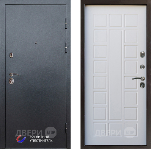Входная металлическая Дверь Престиж Графит Престиж Белое дерево в Электрогорске