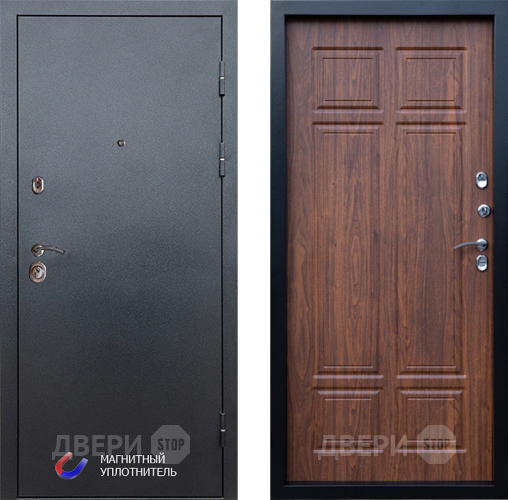 Входная металлическая Дверь Престиж Графит Премиум Орех темный в Электрогорске